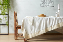 Σετ Τραπεζομάντηλο & 8 Πετσέτες φαγητού Αιγαίον με Κέντημα 180X230 Cassia Beige